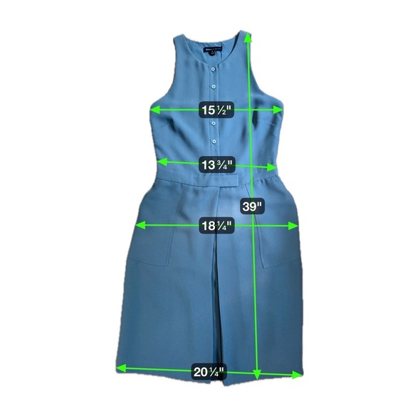 Banana Republic Sleeveless Gray Button-Front Faux Belted Dress Size 4 - Picture 11 of 12